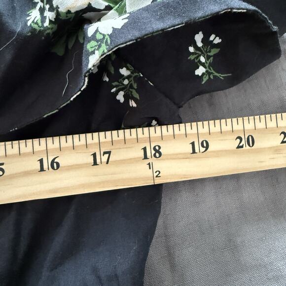 Sugarlips Floral Cotton Midi Dress Flutter Sleeve Black Size XL - Picture 7 of 9